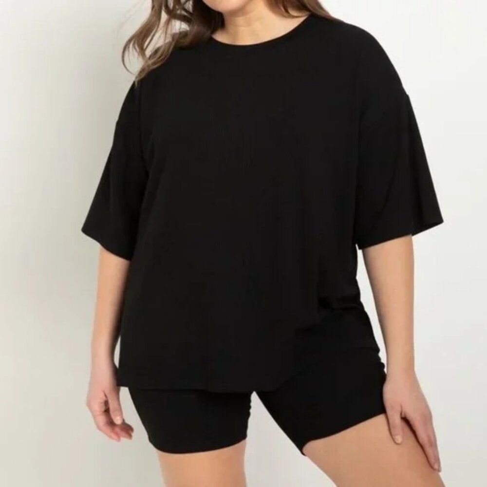 Eloquii Black Women's Shorts Set